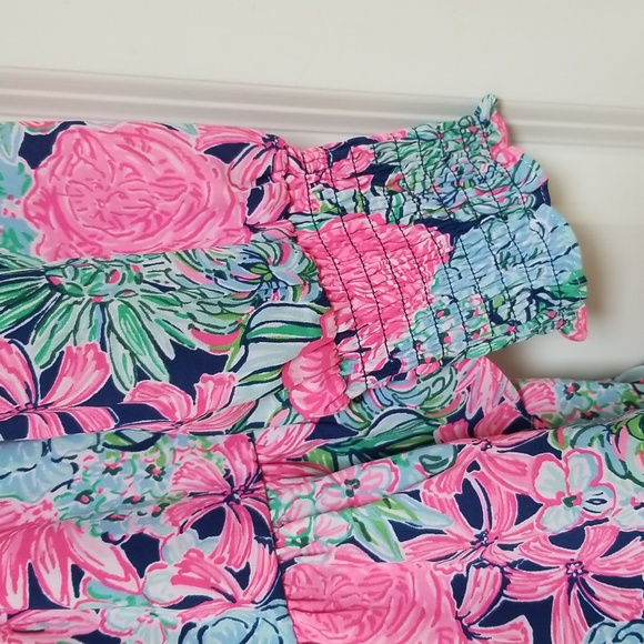 Lilly Pulitzer Cristiana Dress Oyster Bay Navy Always Be Blooming - Picture 8 of 16